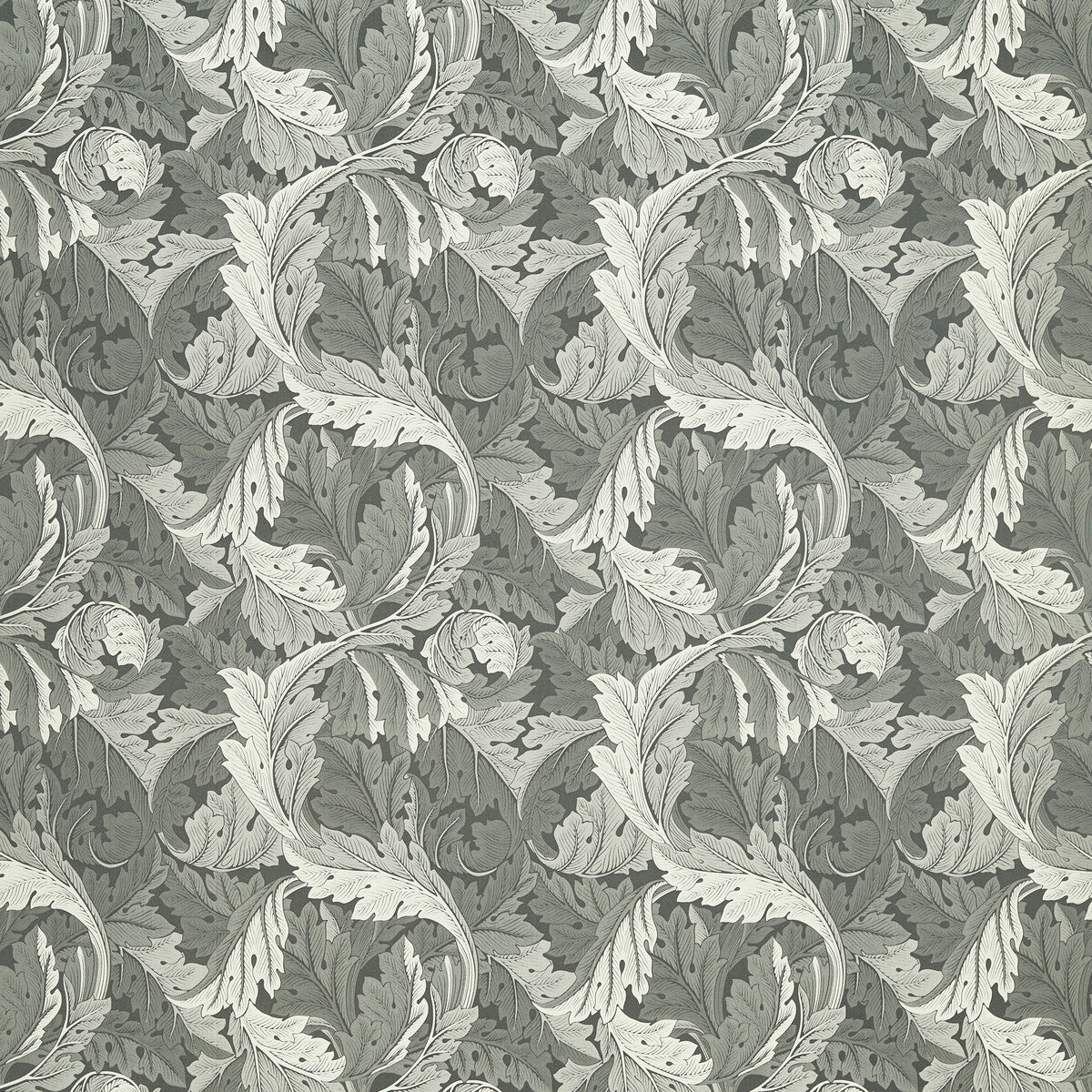 Clarke & Clarke Acanthus Jacquard Slate Fabric Sample F1740/05.CAC.0