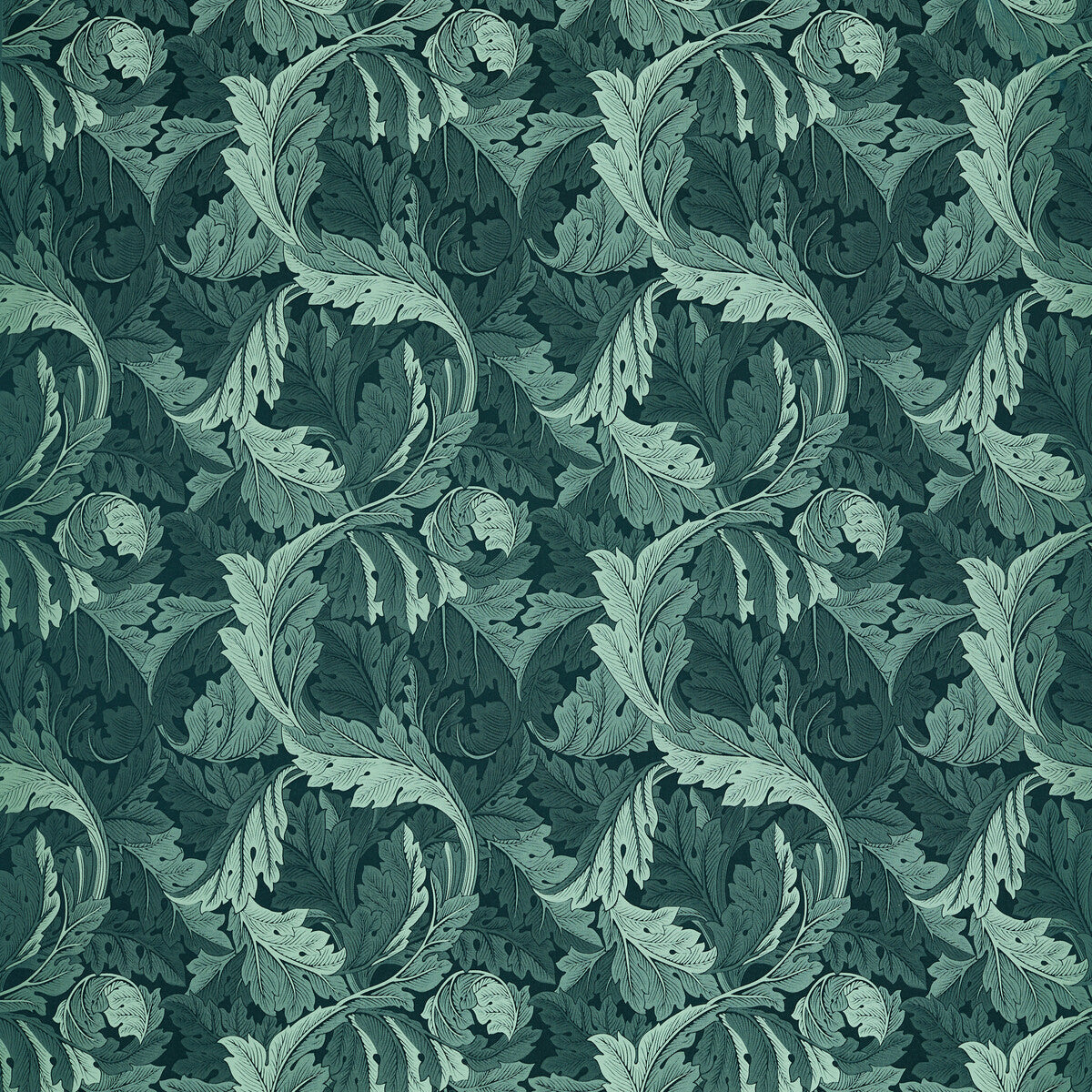 Clarke & Clarke Acanthus Jacquard Teal Fabric Sample F1740/06.CAC.0