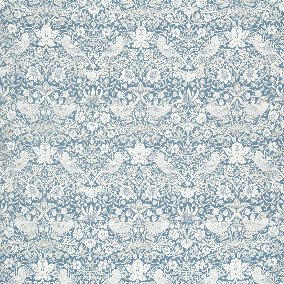 Clarke & Clarke Strawberry Thief Jacquard Denim Fabric F1746/02.CAC.0