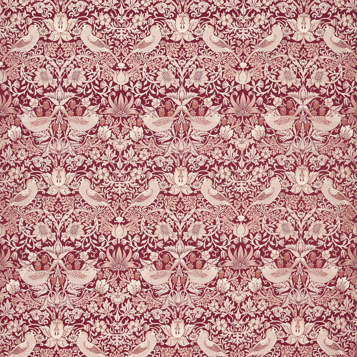 Clarke & Clarke Strawberry Thief Jacquard Plum Fabric F1746/05.CAC.0