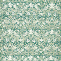 Clarke & Clarke Strawberry Thief Jacquard Teal Fabric F1746/06.CAC.0