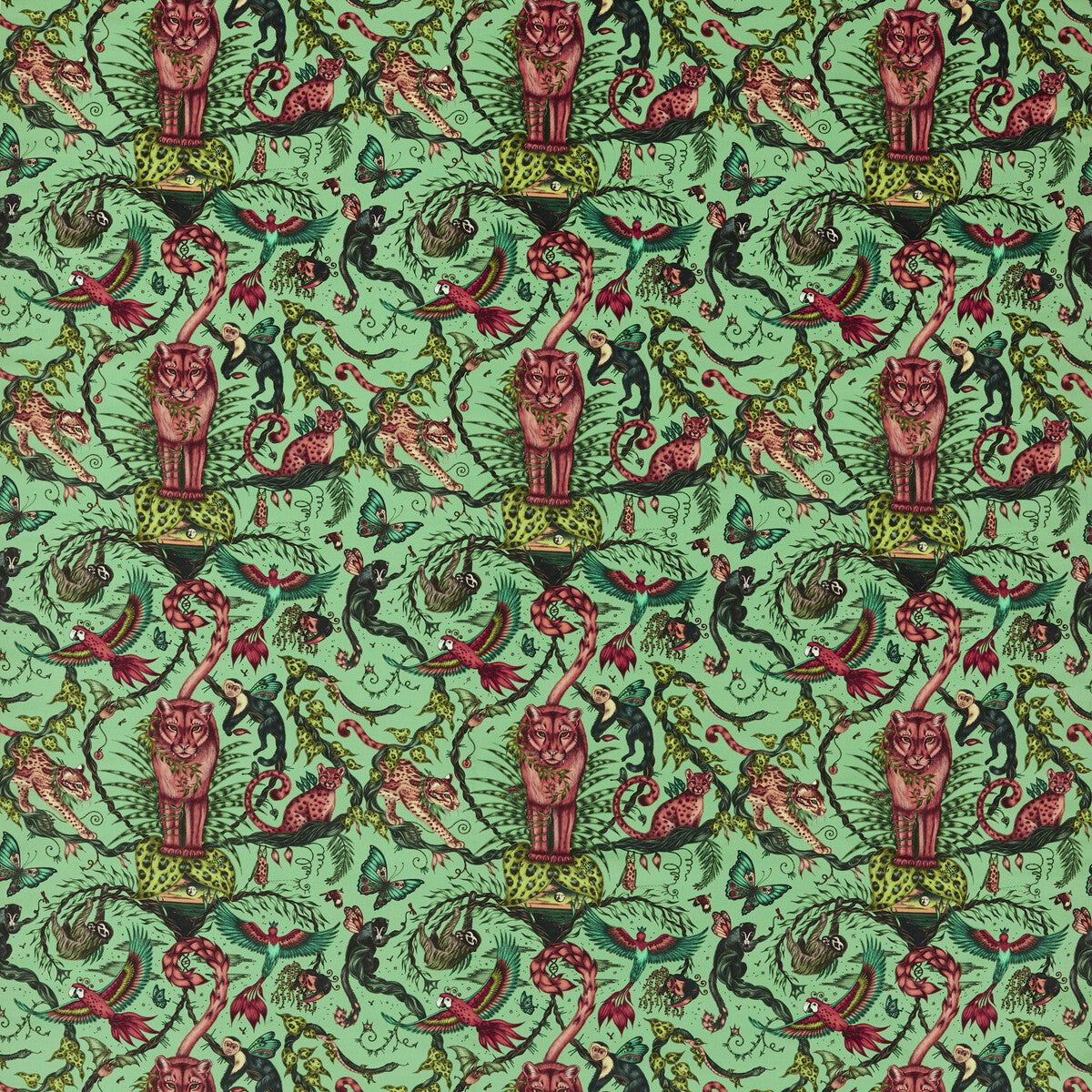 Clarke & Clarke Bosque Dreams Velvet Aquamarine Fabric F1749/01.CAC.0