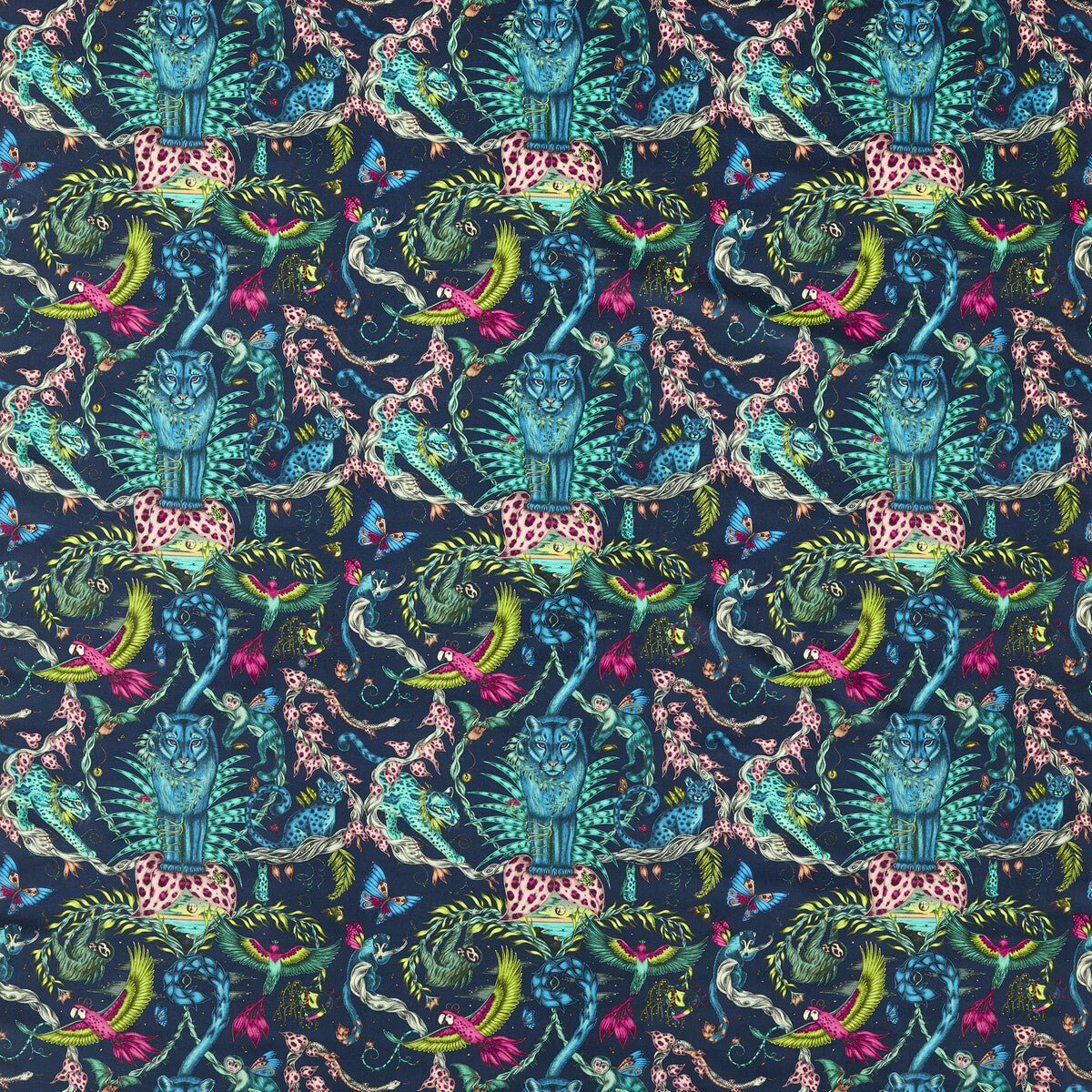Clarke & Clarke Bosque Dreams Velvet Navy Fabric Sample F1749/04.CAC.0