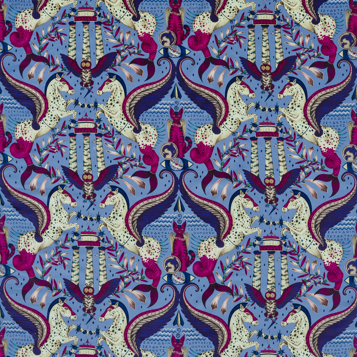 Clarke & Clarke Odyssey Mythos Velvet Periwinkle Fabric Sample F1753/02.CAC.0
