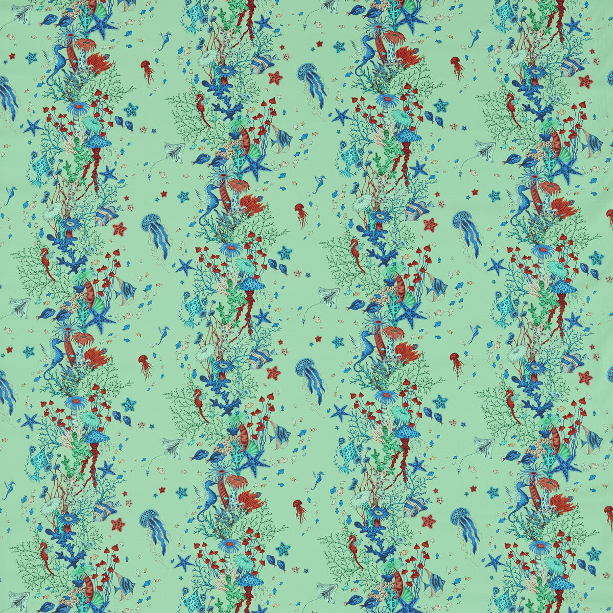 Clarke & Clarke Seaforest Aqua Fabric Sample F1760/01.CAC.0