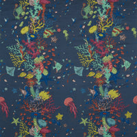 Clarke & Clarke Seaforest Jacquard Navy Fabric F1761/01.CAC.0