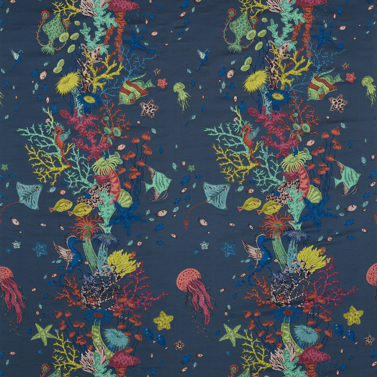 Clarke & Clarke Seaforest Jacquard Navy Fabric Sample F1761/01.CAC.0