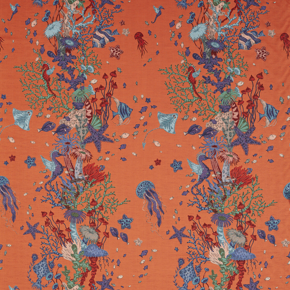 Clarke & Clarke Seaforest Jacquard Peach Fabric F1761/02.CAC.0