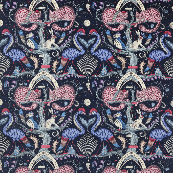 Clarke & Clarke Wonder World Velvet Berry Fabric F1764/01.CAC.0