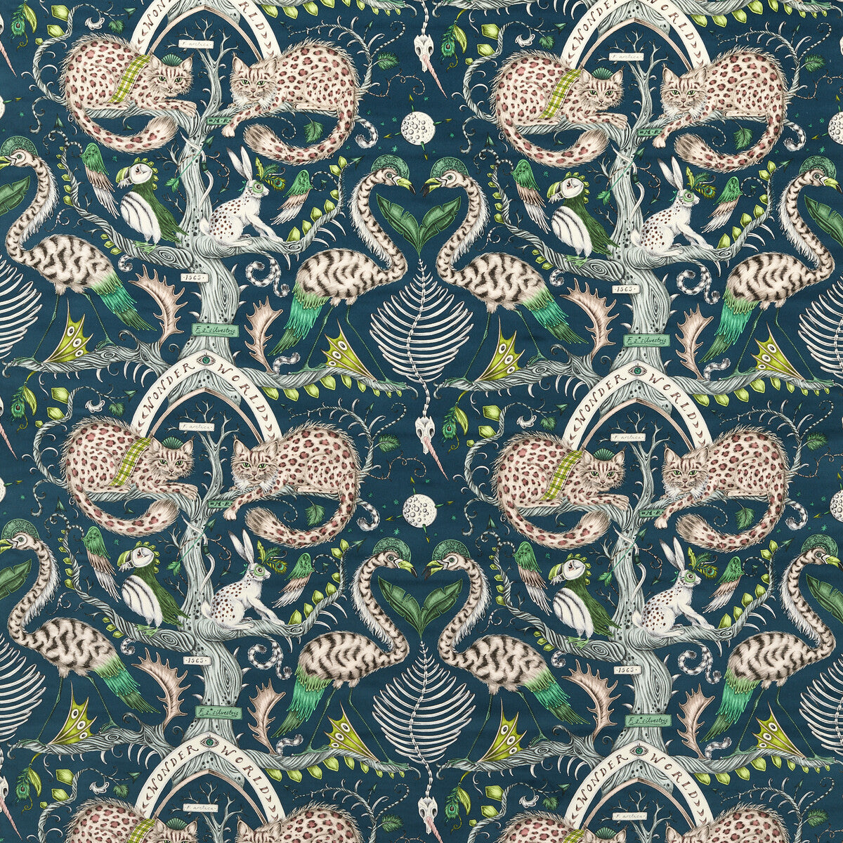 Clarke & Clarke Wonder World Velvet Teal Fabric Sample F1764/02.CAC.0