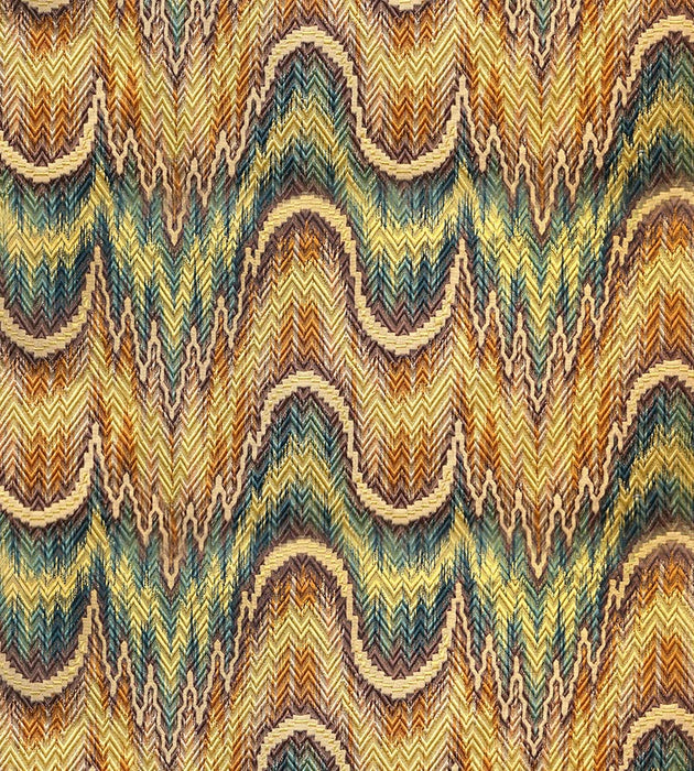 Old World Weavers Point De Hongrie Brown / Green / Gold Fabric Sample F126390001