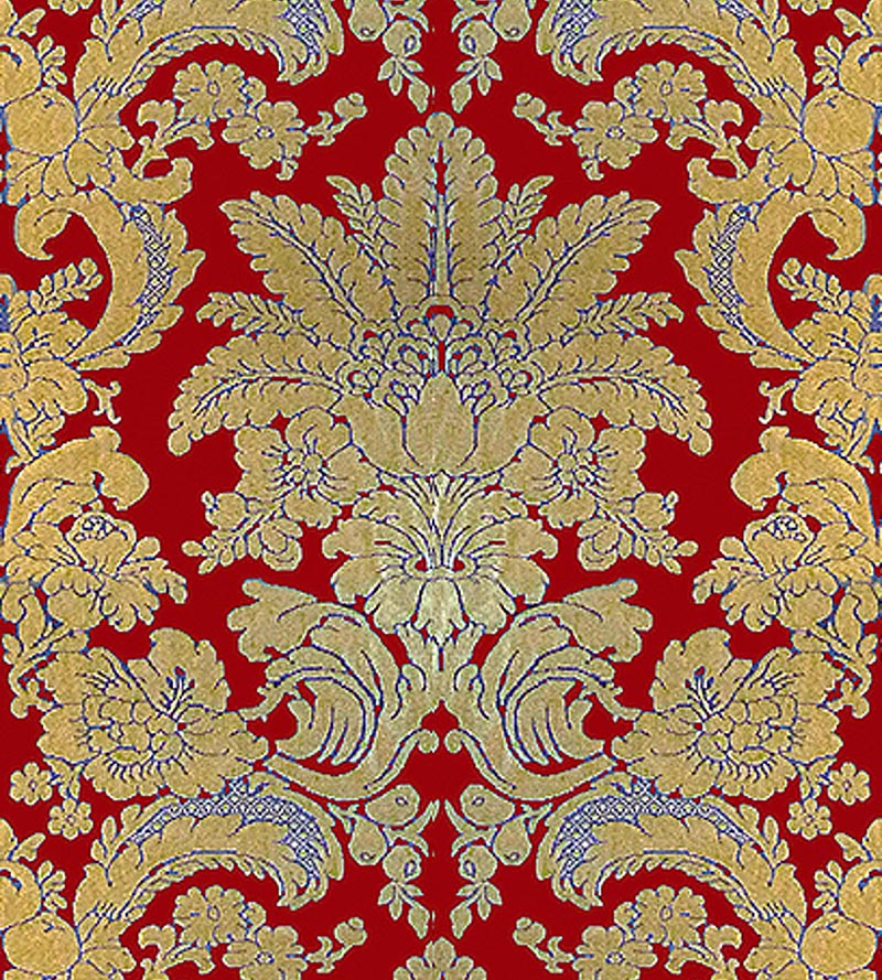 Old World Weavers Damas Parure Rubis Fabric F1T4670006