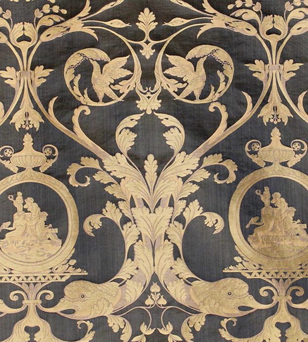 Old World Weavers Delfini Nero Fabric Sample F322550001