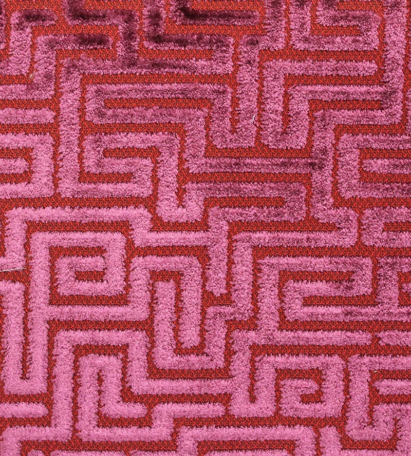 Old World Weavers Velluto Labirinto Raspberry Fabric F370020005
