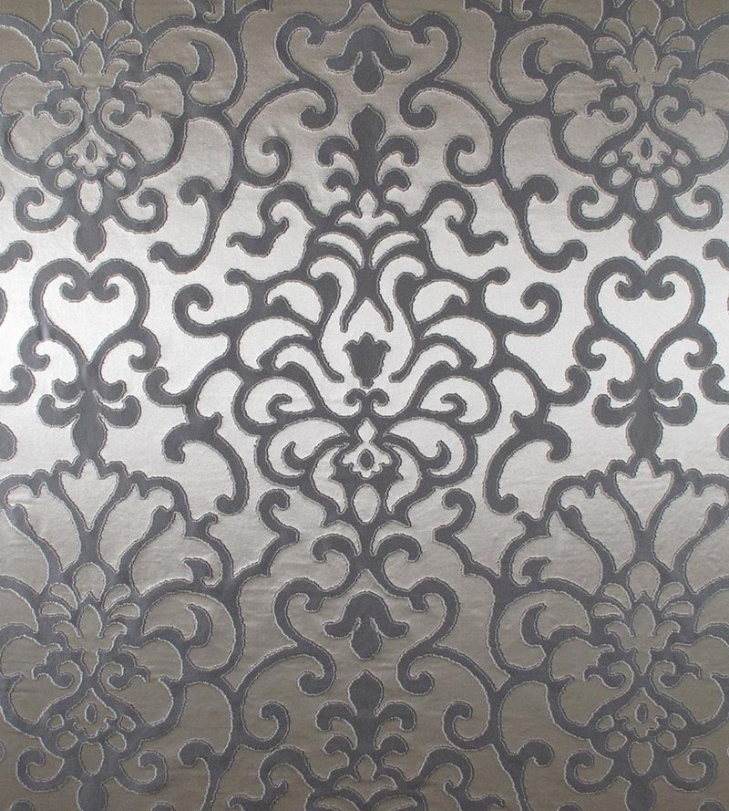 Old World Weavers Galleria Colonna Damasco Grey Fabric F3DAMA3616