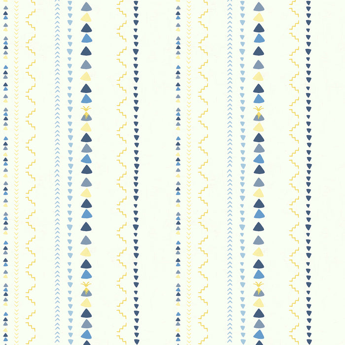 Seabrook Designs Volcano Stripe Gold And Blue Wallpaper FA40102