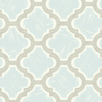 Seabrook Designs Racetrack Ogee Gray And Powder Blue Wallpaper FA40408