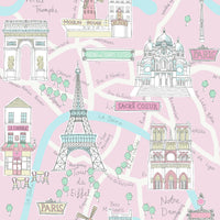 Seabrook Designs Bon Voyage Bubblegum And Turquoise Wallpaper FA40601