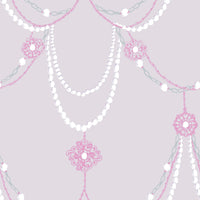 Seabrook Designs Dressed Up Drape Lilac And Fuchsia Wallpaper FA40709