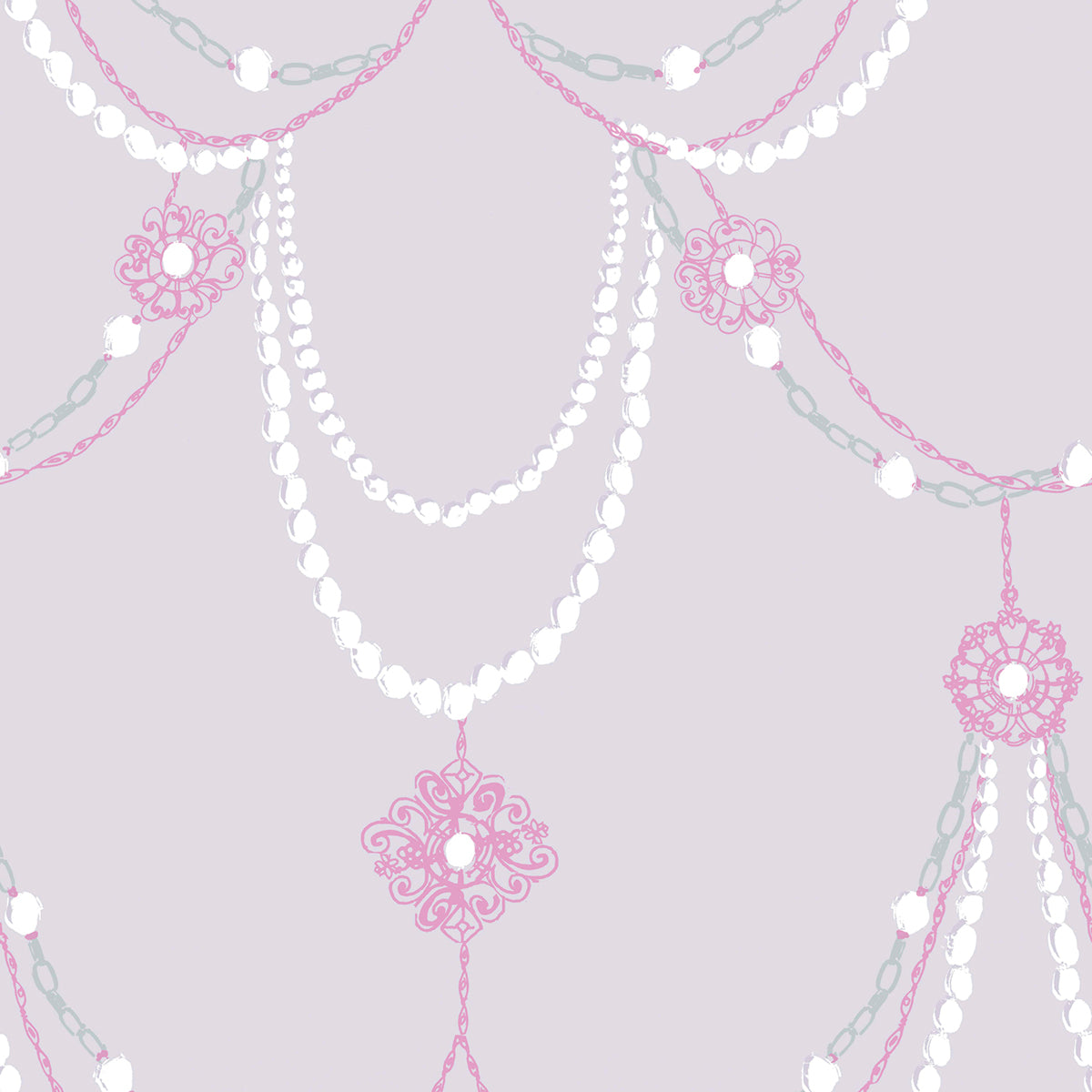 Seabrook Designs Dressed Up Drape Lilac And Fuchsia Wallpaper FA40709