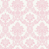 Seabrook Designs Glitter Damask Bubblegum And White Wallpaper FA40901