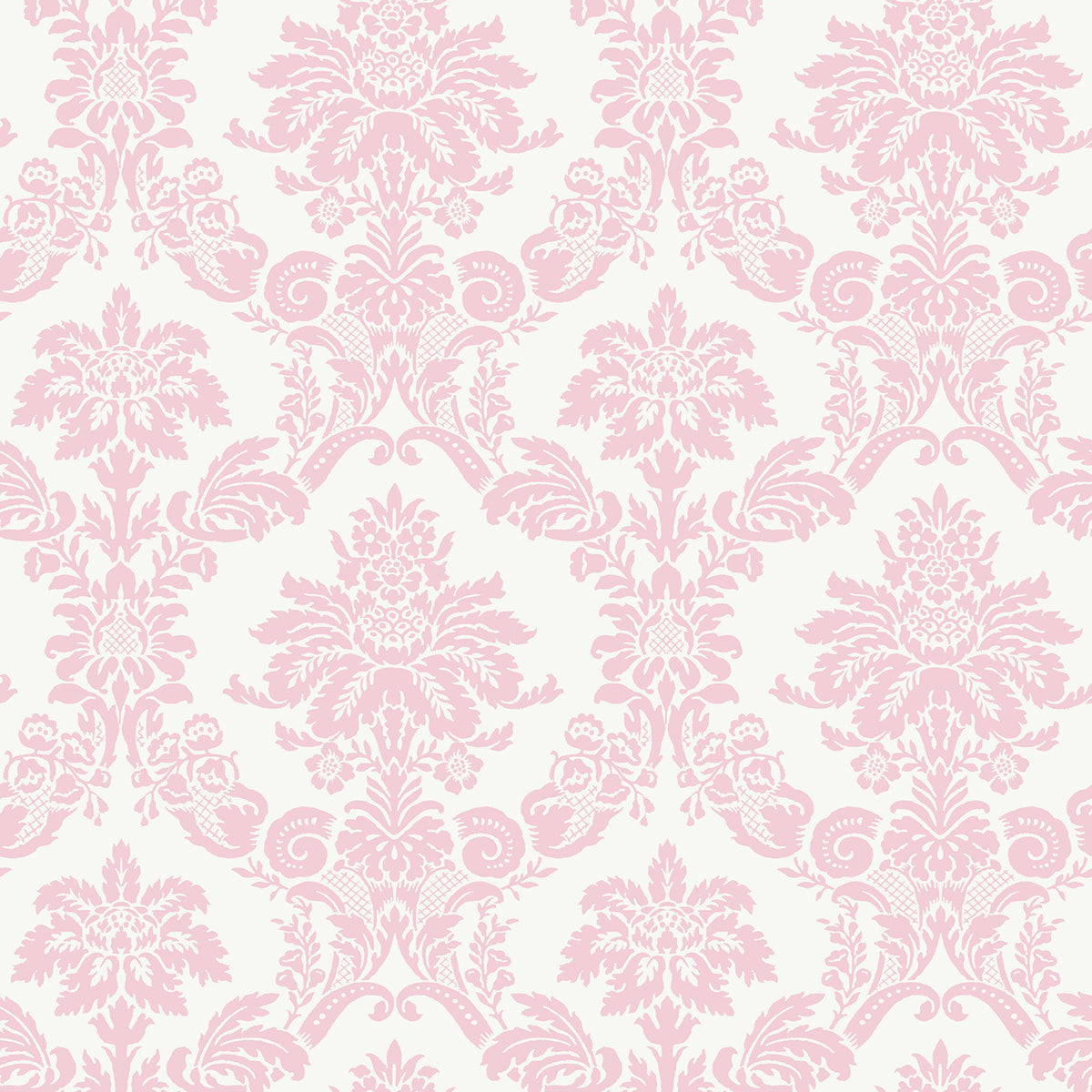 Seabrook Designs Glitter Damask Bubblegum And White Wallpaper Sample FA40901