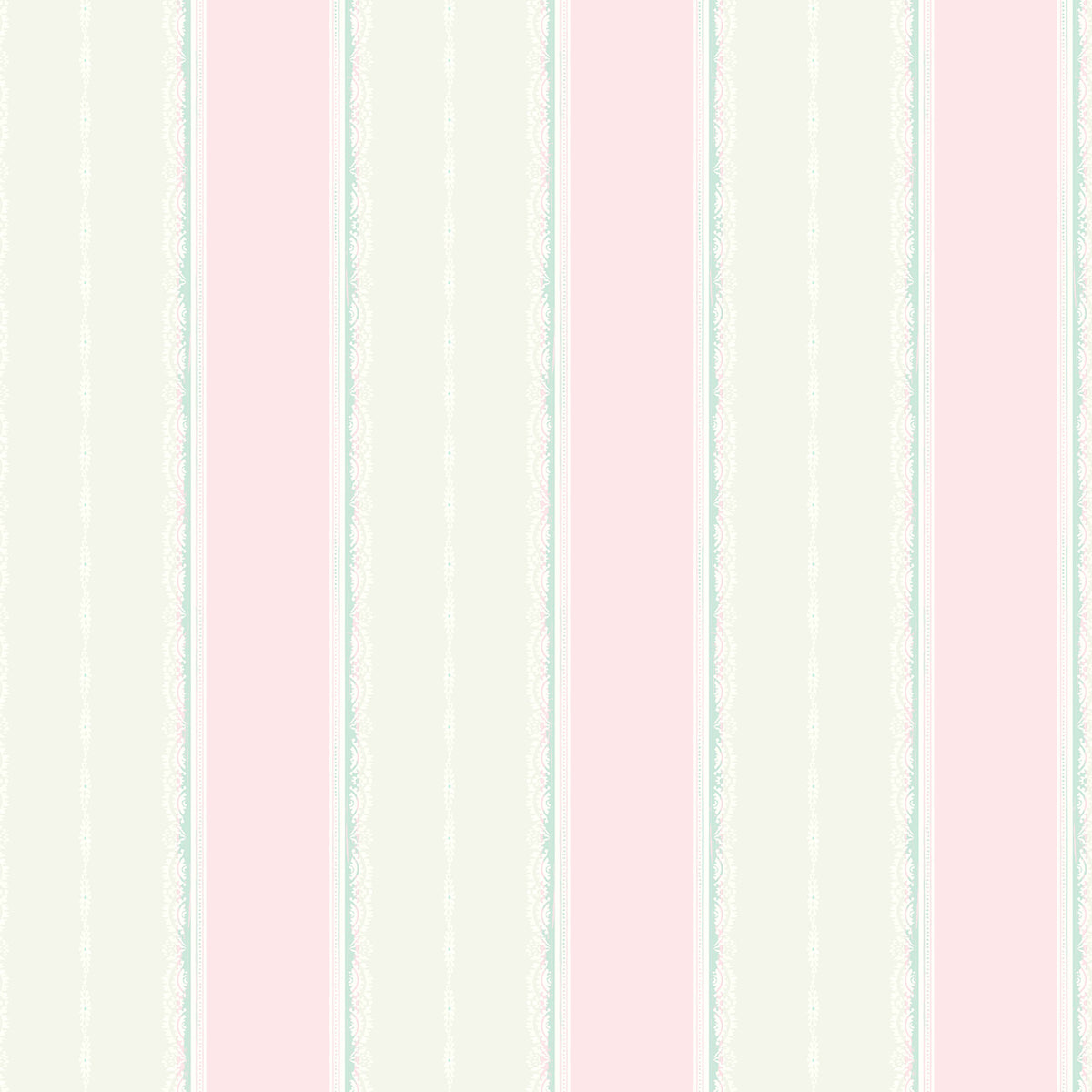 Seabrook Designs Glitter Frills Stripe Bubblegum And Teal Wallpaper FA41001