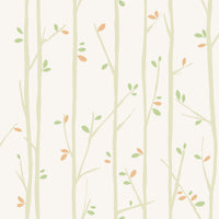 Seabrook Designs Tree Top Tan, Moss, And Pumpkin Wallpaper FA41207