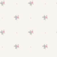 Seabrook Designs Little Posy Gray And Bubblegum Wallpaper FA41508