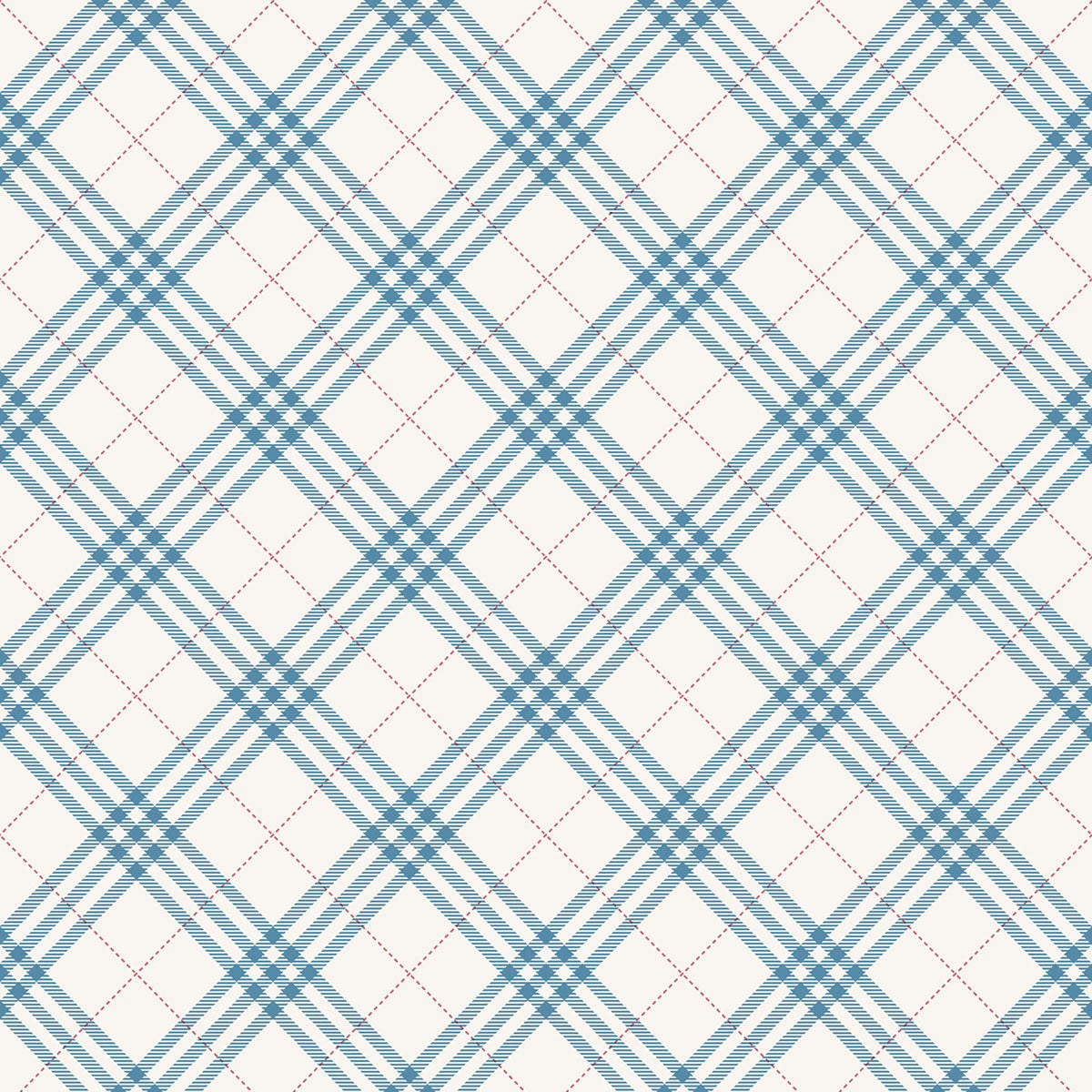 Seabrook Designs Diagonal Plaid Cerulean And Crimson Wallpaper FA42502