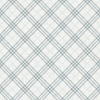Seabrook Designs Diagonal Plaid Gray And Ocean Blue Wallpaper FA42508