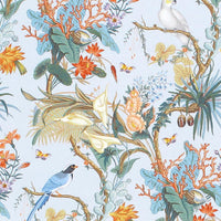 Old World Weavers Cinque Terra Coral Sky Fabric FBCINQ0001