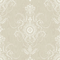 Seabrook Designs Colette Cameo Fog Wallpaper FC60300