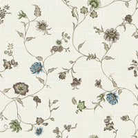 Seabrook Designs Florale Trail Greige & Blue Bell  Wallpaper FC61006