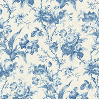 Seabrook Designs En Rose Blue Bell Wallpaper FC61202