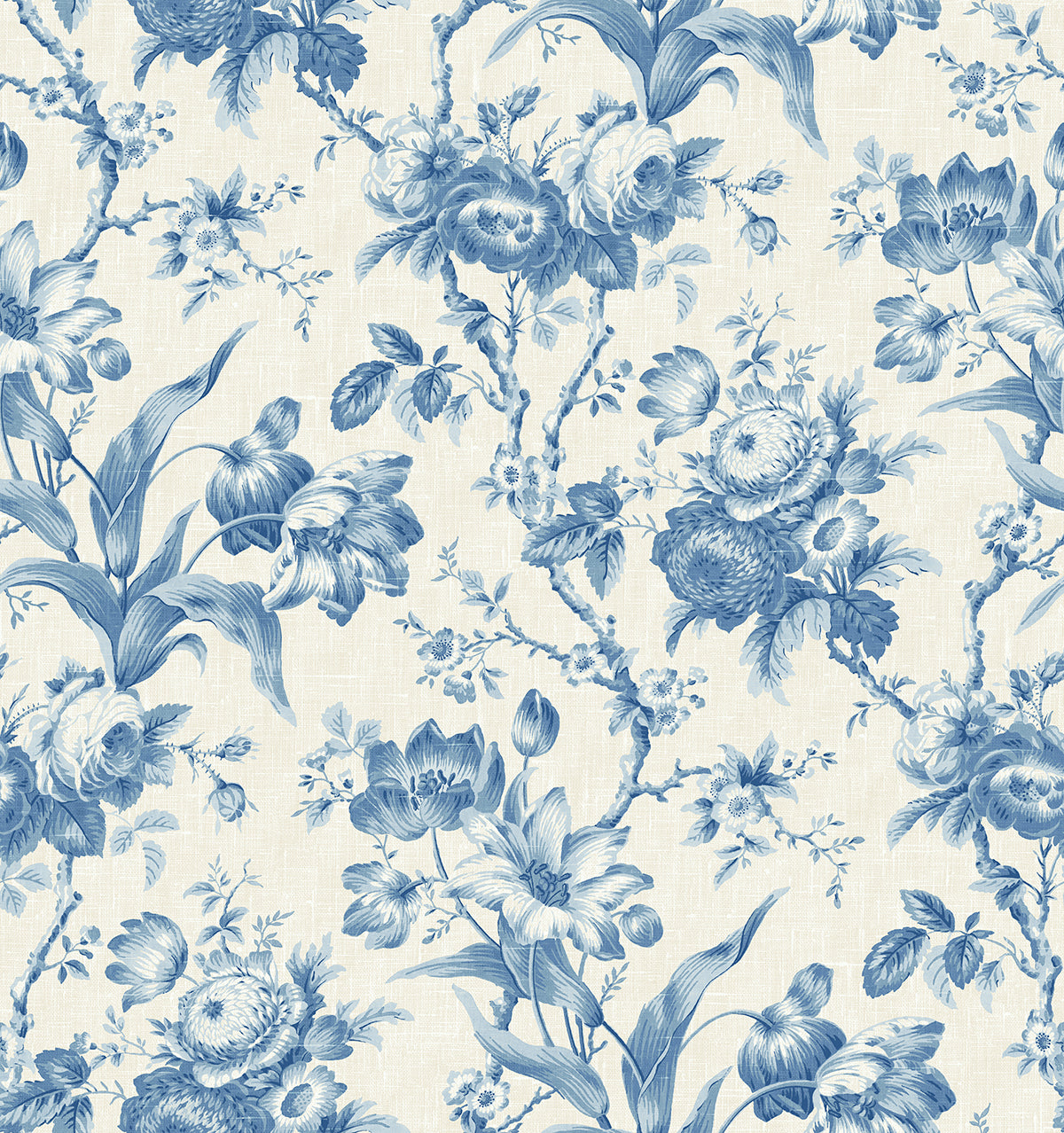 Seabrook Designs En Rose Blue Bell Wallpaper FC61202