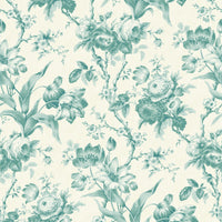 Seabrook Designs En Rose Minty Meadow Wallpaper FC61214
