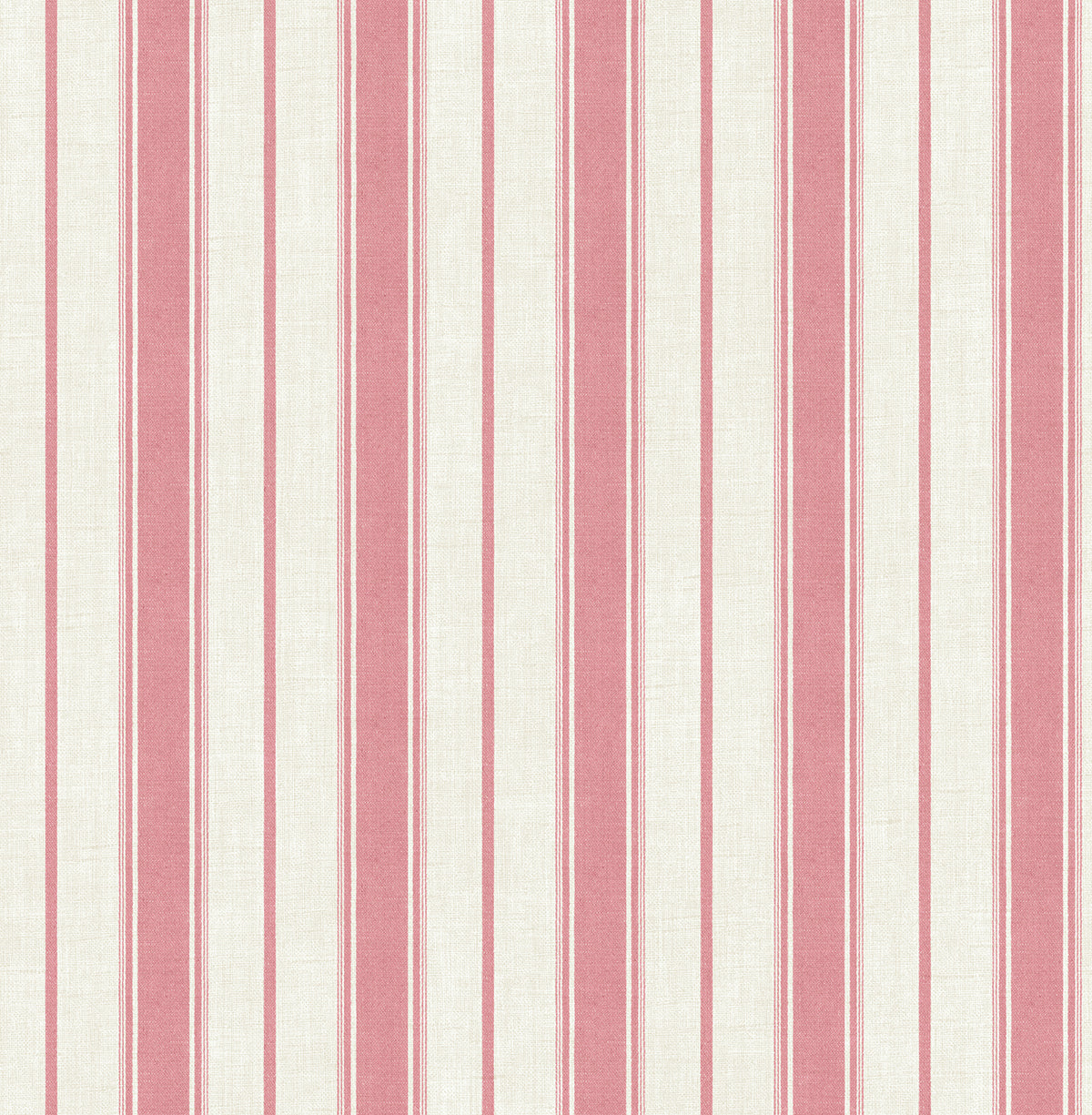 Seabrook Designs Eliott Linen Stripe Cranberry Wallpaper FC61501