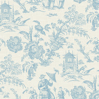 Seabrook Designs Colette Chinoiserie Bleu Bisque Wallpaper FC61802