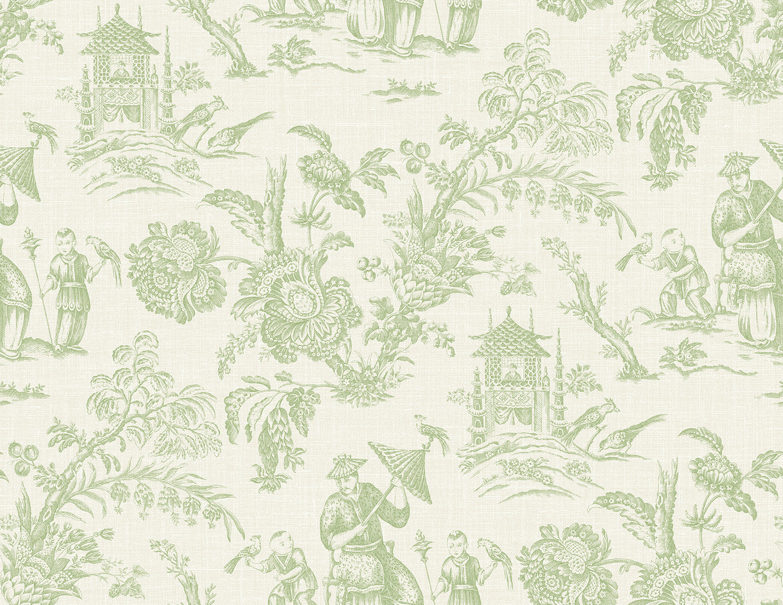 Seabrook Designs Colette Chinoiserie Herb Wallpaper Sample FC61804
