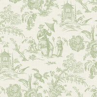 Seabrook Designs Chinoiserie Linen Fabric Herb Fabric FC62804F