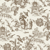 Seabrook Designs Chinoiserie Linen Fabric Hickory Smoke Fabric FC62806F