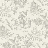 Seabrook Designs Chinoiserie Linen Fabric French Grey Fabric FC62808F