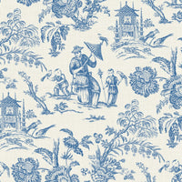 Seabrook Designs Chinoiserie Linen Fabric Denim Wash Fabric FC62812F