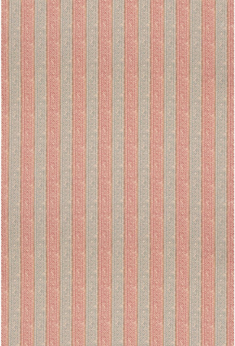 Mulberry Home Ladbroke Stripe Teal/Red Fabric FD2018.R52.0