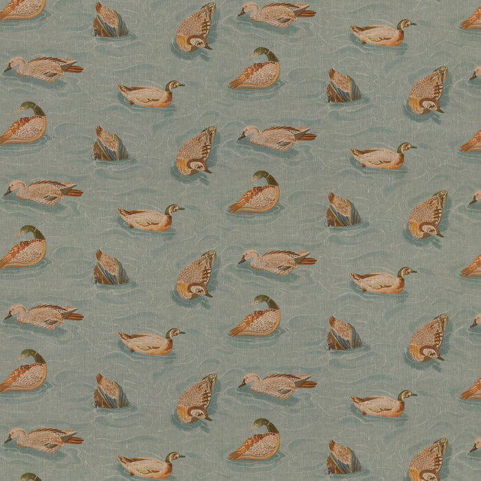 Mulberry Home Duck Pond Teal Fabric Sample FD2023.R11.0