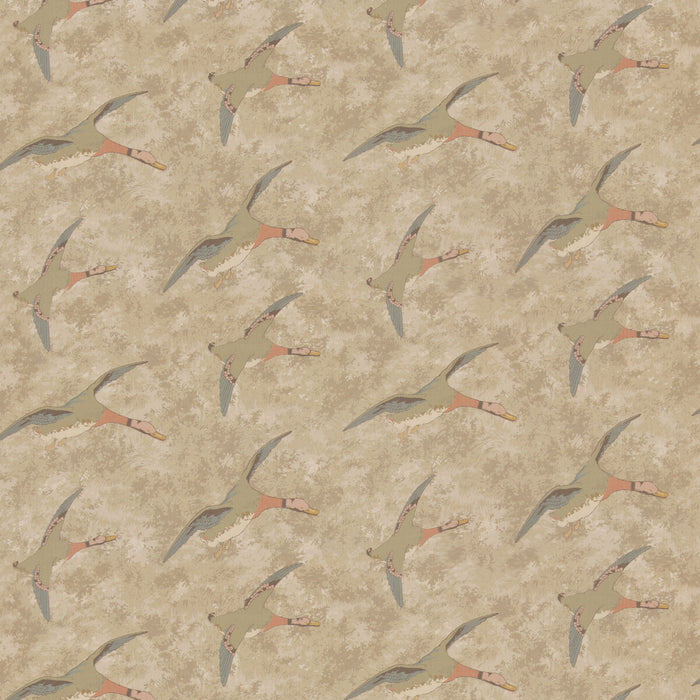 Mulberry Home Forest Ducks Parchment Fabric FD2026.J107.0