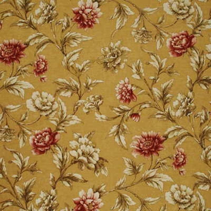 Mulberry Home Gilded Peony Sand/Red Fabric Sample FD252.N106.0