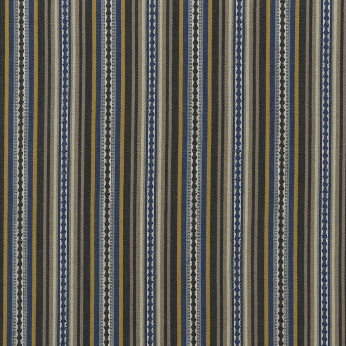 Mulberry Home Dalton Stripe Indigo/Ochre Fabric Sample FD731.H51.0