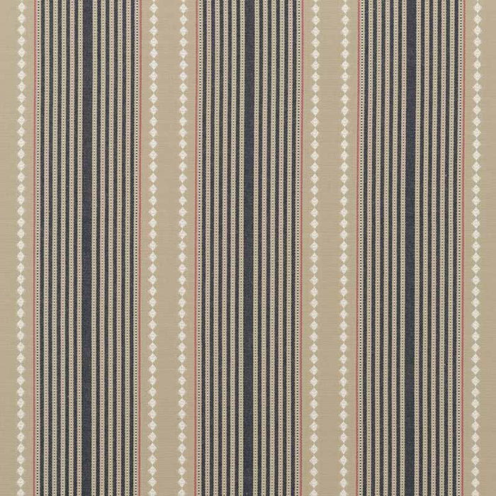 Mulberry Home Brighton Stripe Indigo/Linen Fabric Sample FD753.H49.0